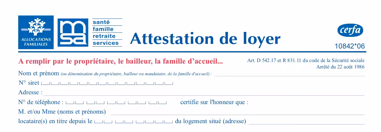 CAF Coordonnées locataire bailleur
