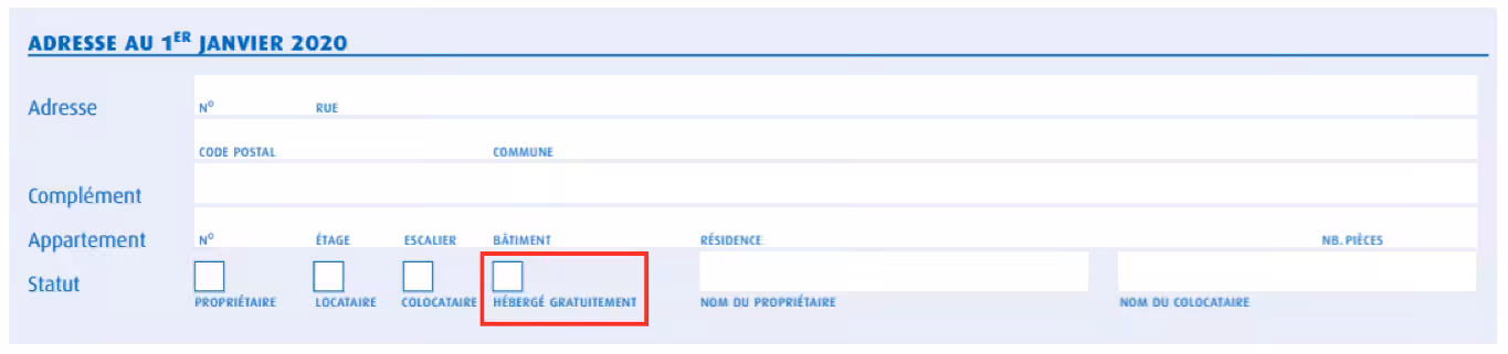 Impôts : déclaration d'hébergement à titre gratuit