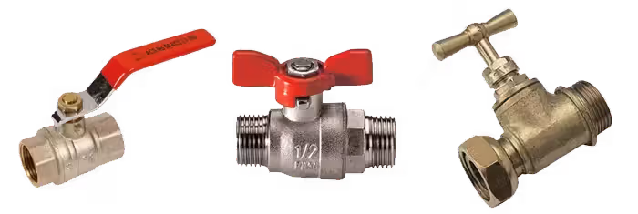 Vannes pour couper l'eau