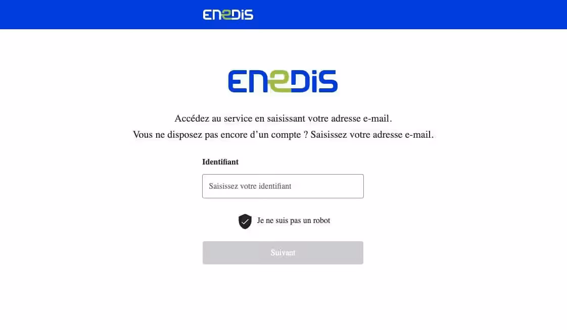 Suivi consommation Enedis connexion